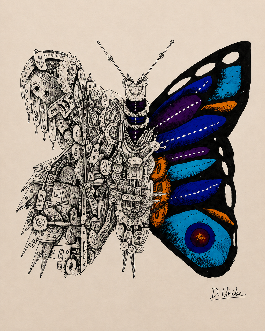 Dos hemisferios Lámina - Fine Art Firmada